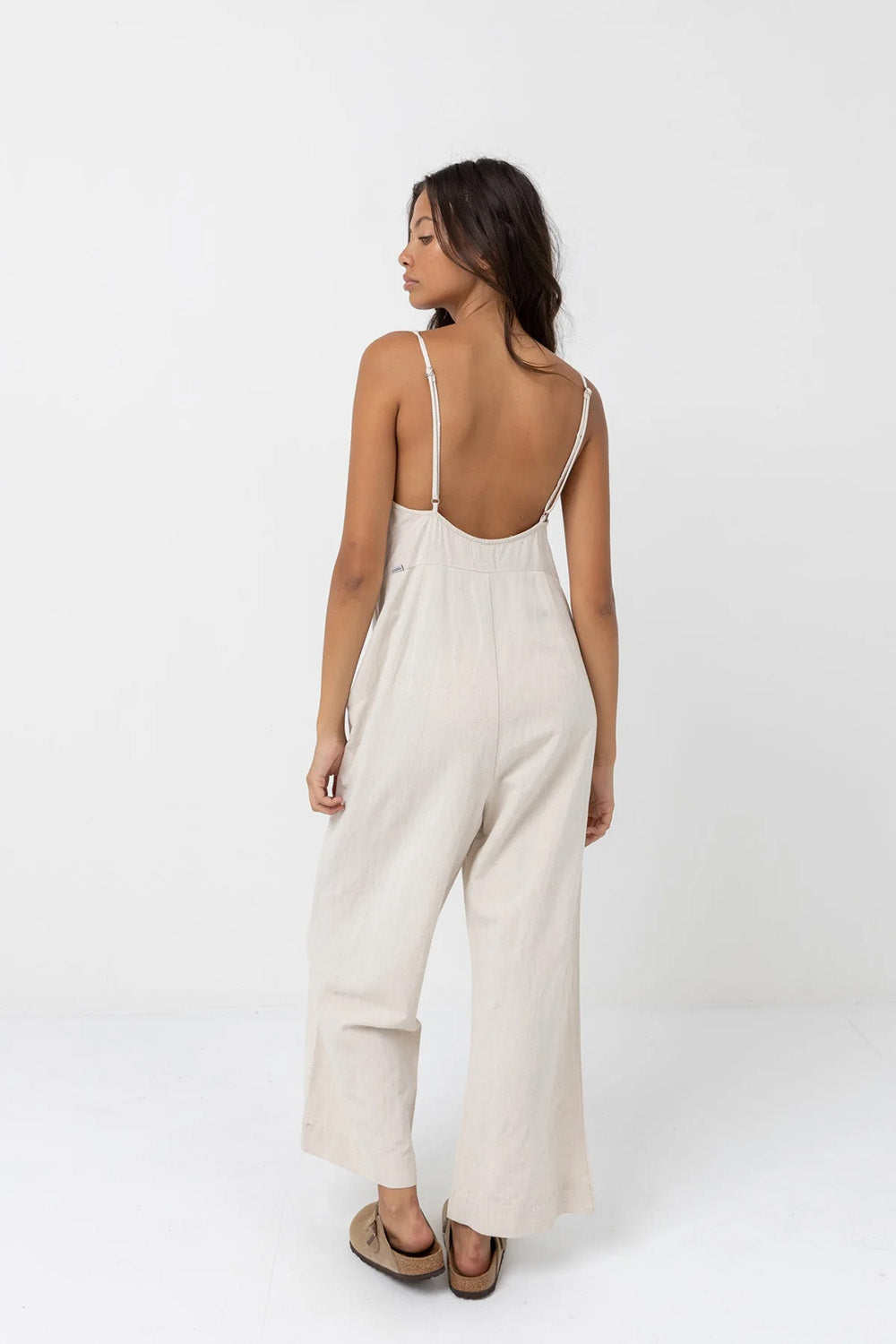 Rhythm - Classic Jumpsuit - Oat - Back