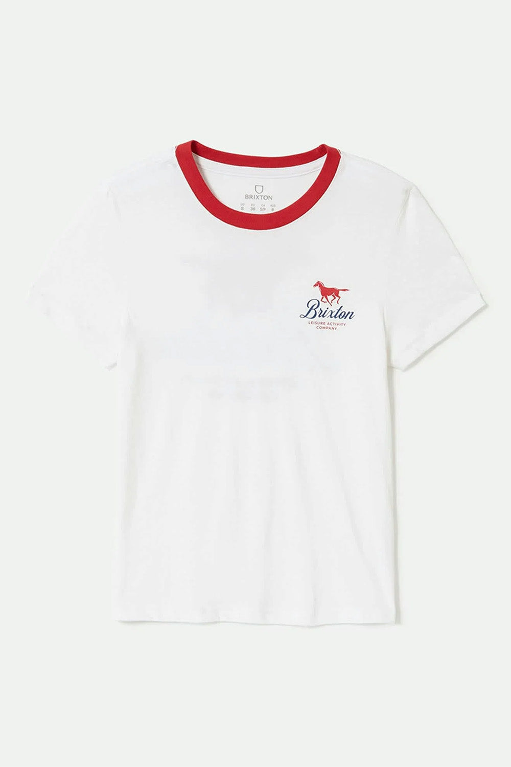 Brixton - Leisure Activity Fitted Crew Tee - White - Flatlay