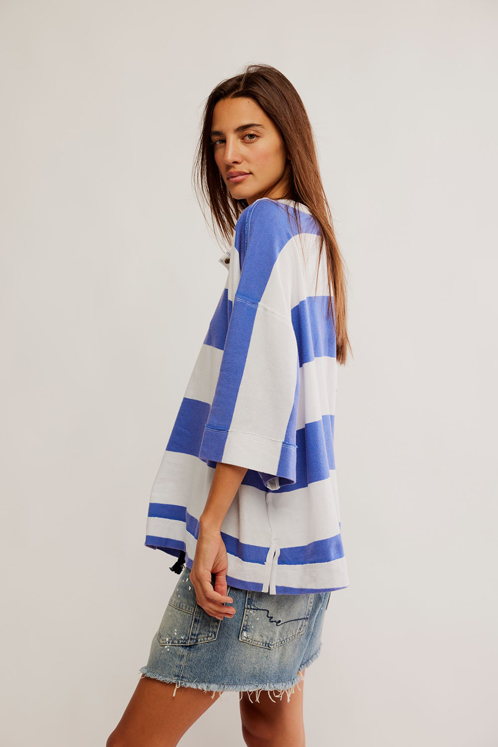 Free People - Wonderful Tee - Blue Combo - Side