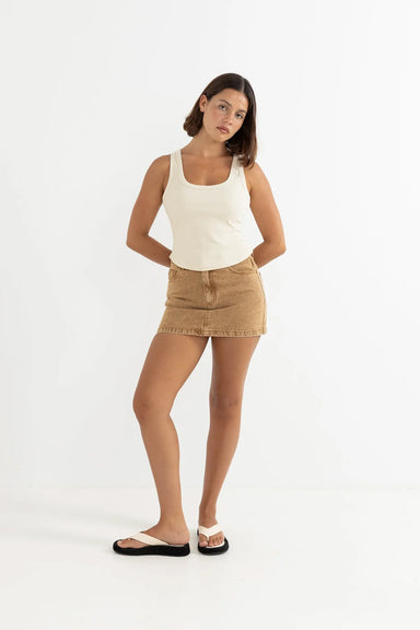 Rhythm - Ruby Mini Skirt - Washed Sand