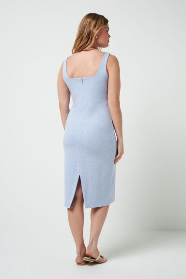 Travis Matthew - Friday Ponte Midi Dress - Heather Brunnera Blue - Back