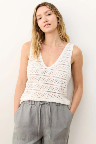 Marine Layer - Finley Sweater Tank - White - Front
