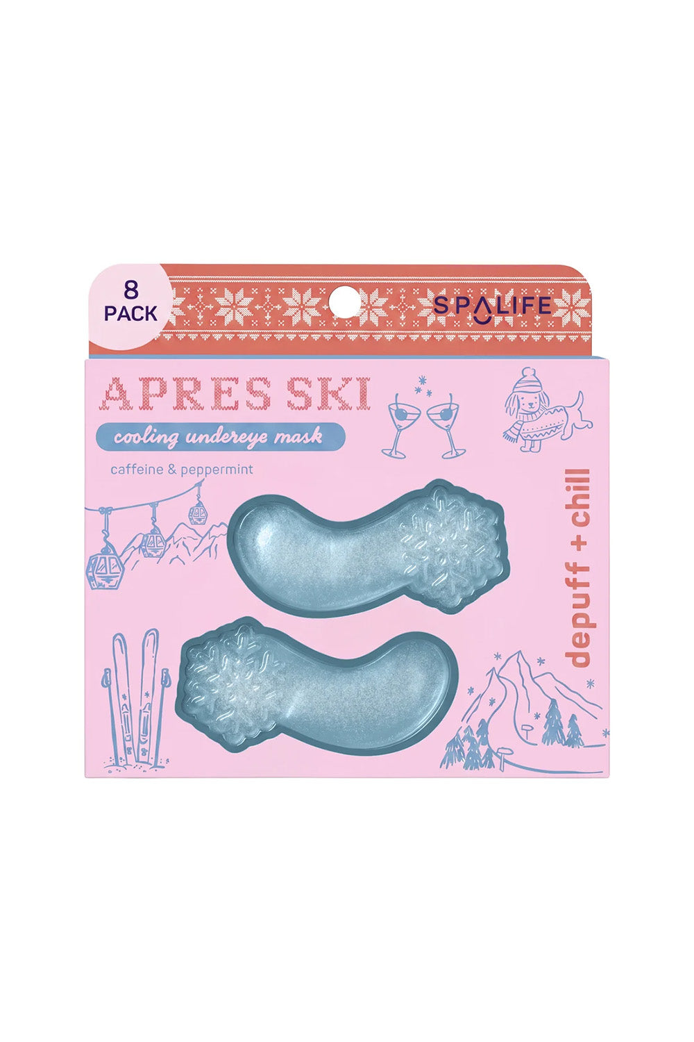 SpaLife Holiday Apres Ski Cooling Undereye Masks — Front view