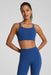spanx boostup low impact sports bra faded indigo front