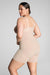 spanx oncore high waisted mid thigh in oat plus back view
