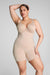 spanx oncore high waisted mid thigh in oat plus front view