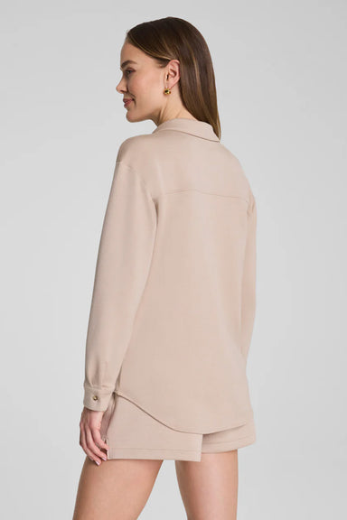 spanx airessentials oversized button down dune back