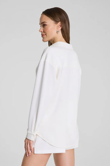 spanx airessentials oversized button down powder back