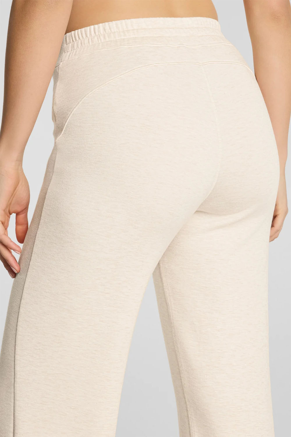 spanx airessentials straight leg pant oatmeal heather back detail