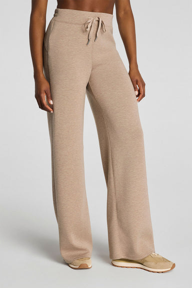 spanx airessentials wide leg pant dune heather front