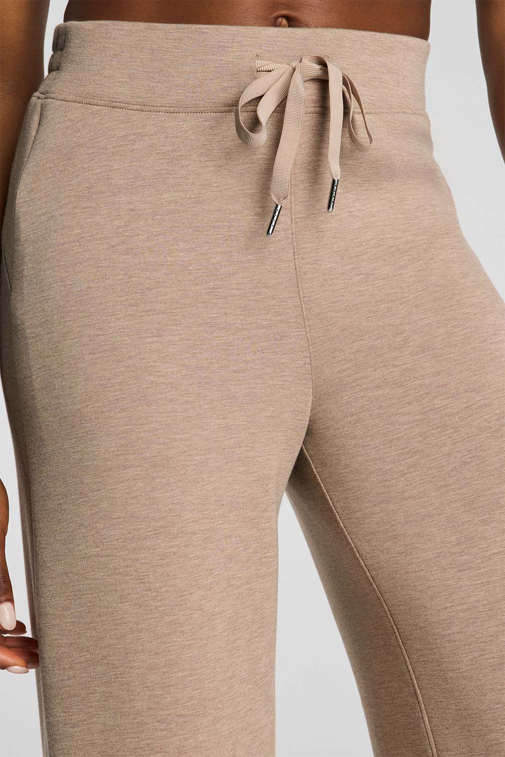 spanx airessentials wide leg pant dune heather front detail