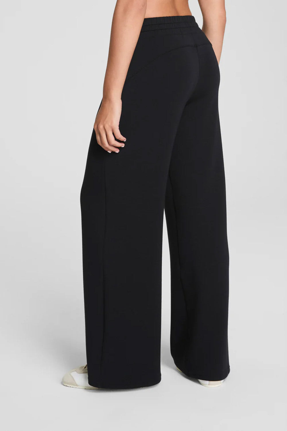spanx airessentials wide leg pant very black back