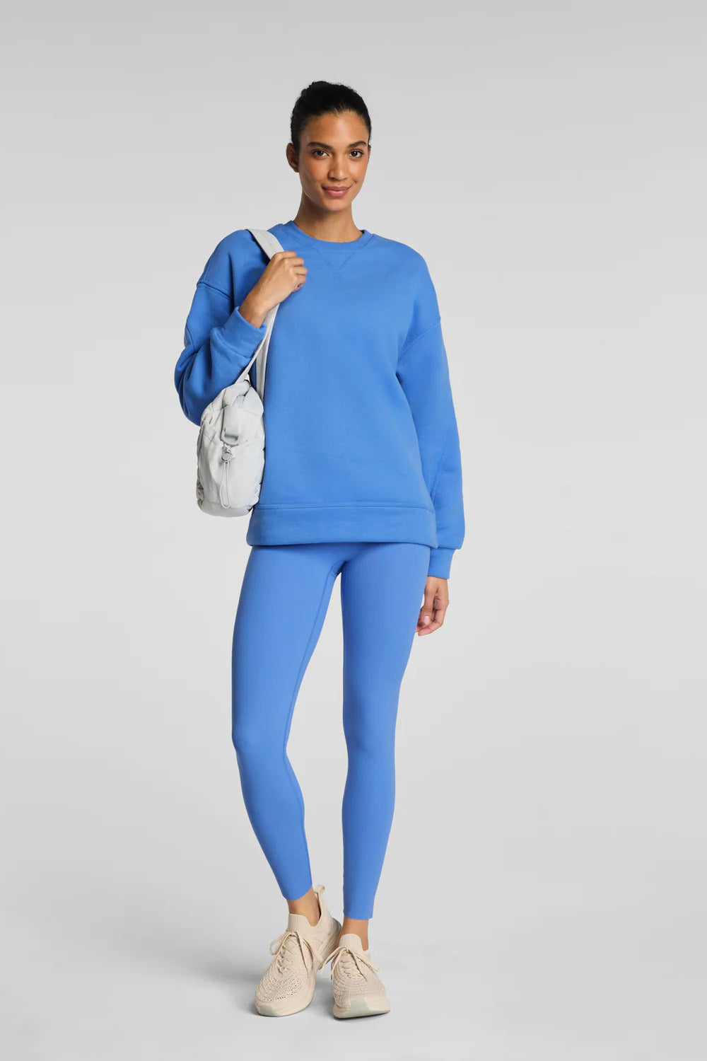spanx boostup cotton fleece crewneck tunic aster