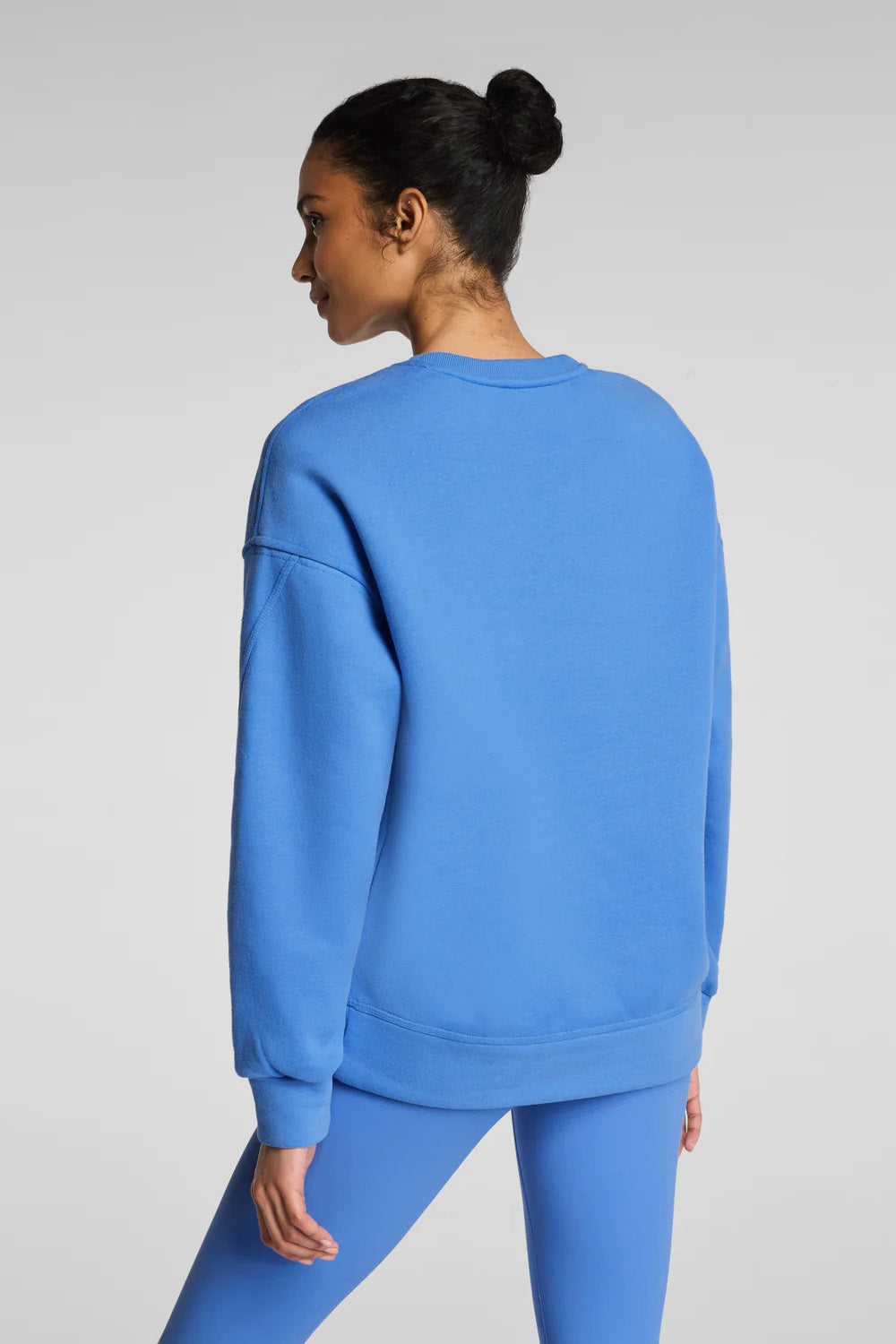 spanx boostup cotton fleece crewneck tunic aster back