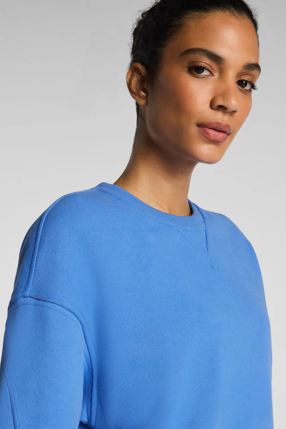 spanx boostup cotton fleece crewneck tunic aster detail