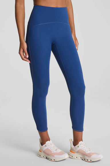 spanx booty boost staycool tech leggings faded indigo front