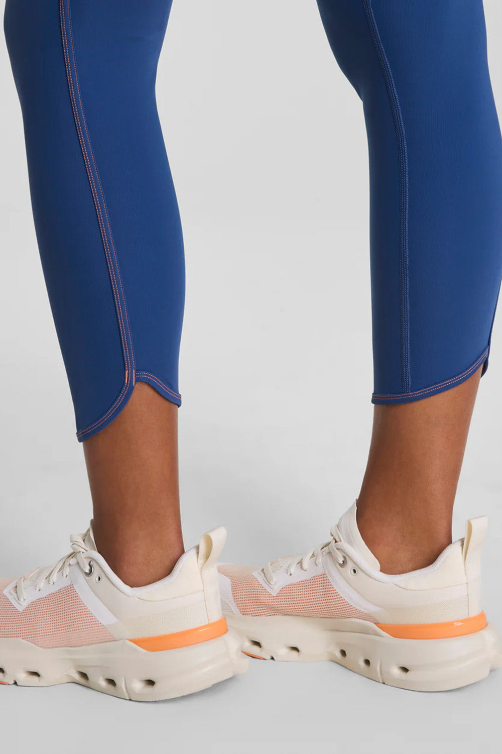spanx booty boost staycool tech leggings faded indigo hem