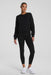 spanx cotton fleece crewneck very black 