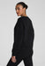 spanx cotton fleece crewneck very black back