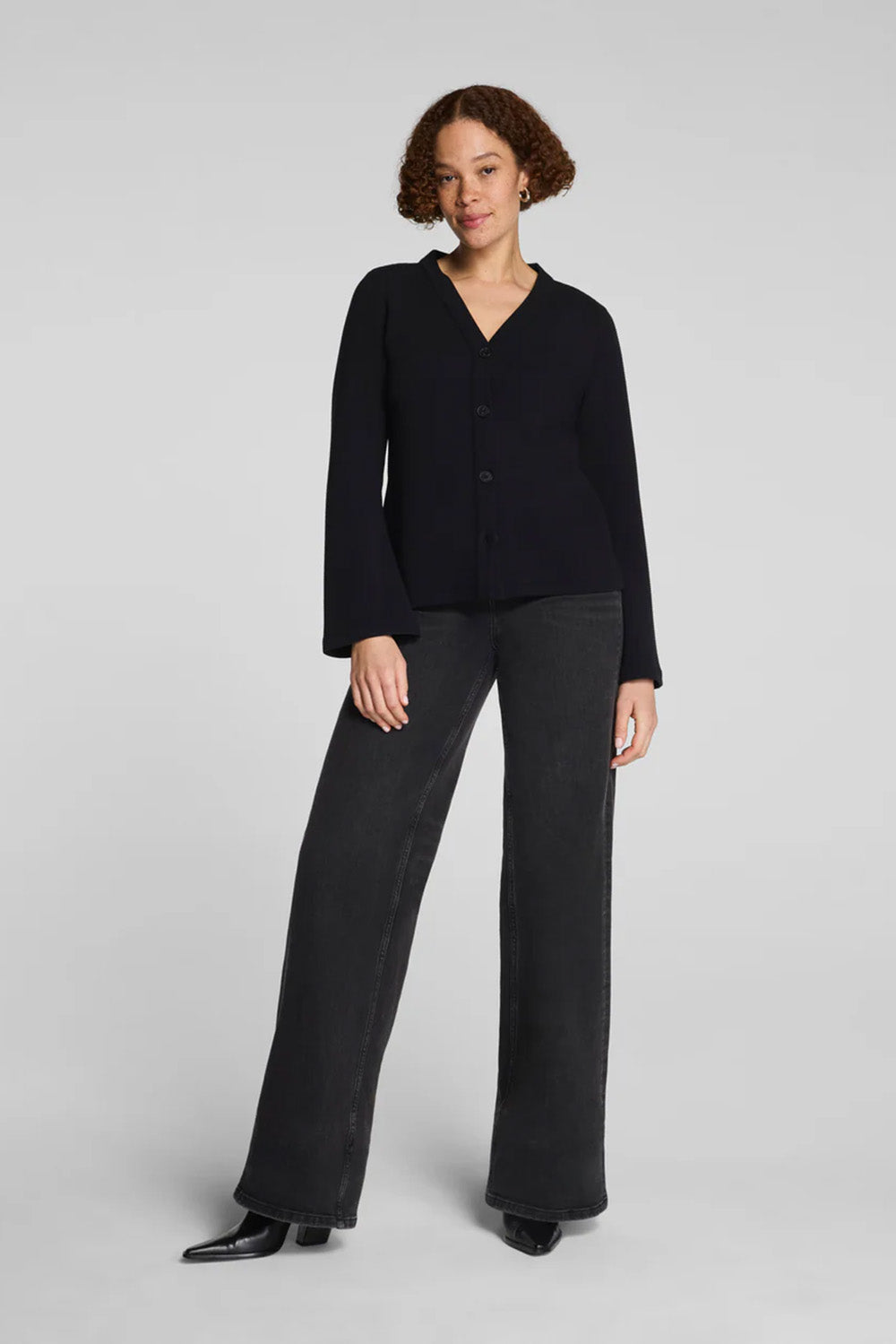 spanx french rib cardigan very black