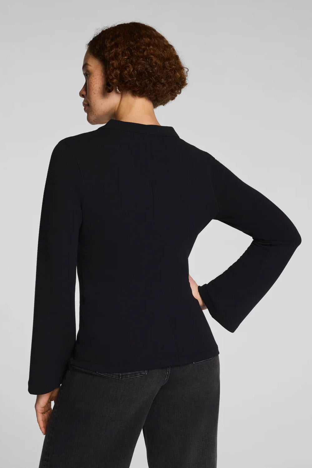spanx french rib cardigan very black back