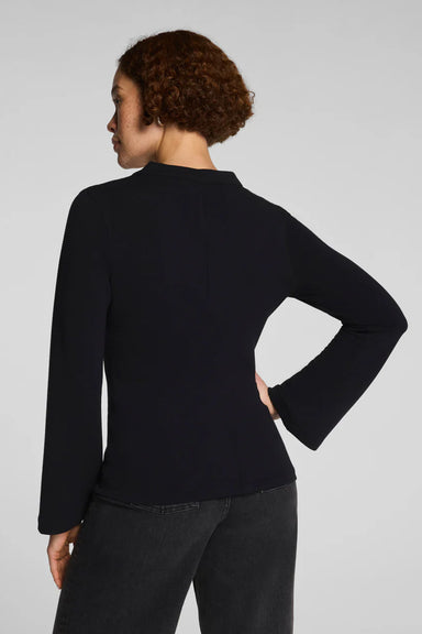 spanx french rib cardigan very black back