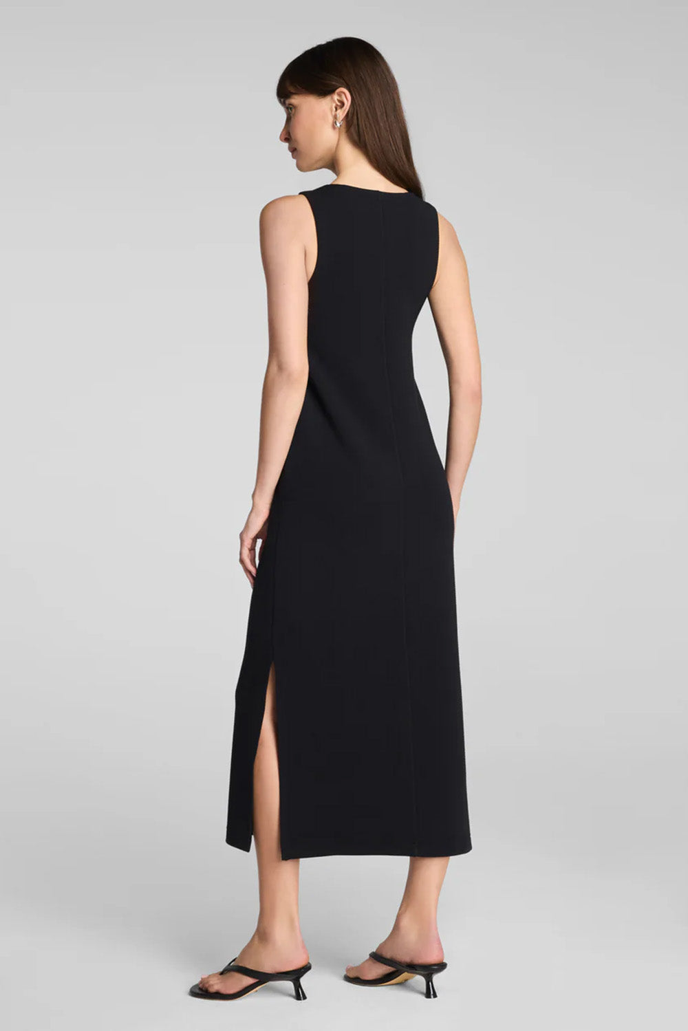 spanx french rib maxi dress very black back