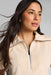 spanx french rib ss half zip toasted coconut detail
