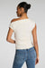 spanx ribbed knit ruched off the shoulder top ivory back
