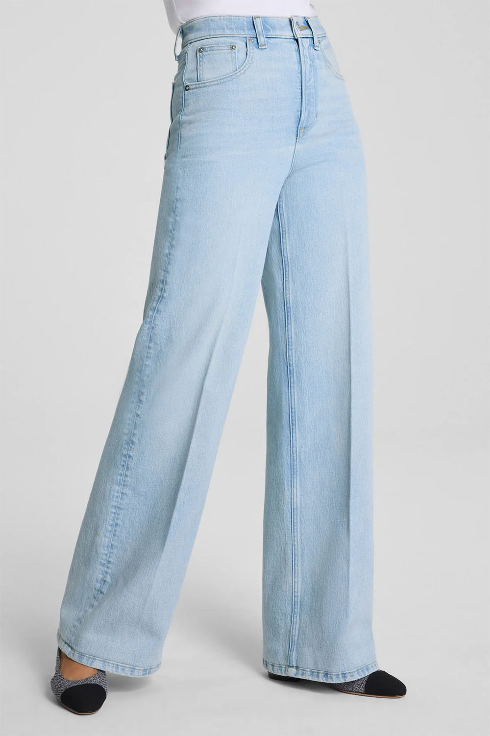 spanx wide leg jean vintage coastline front detail