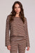 Chaser Lunnah Top in Nutty Brown Stripe — Front view