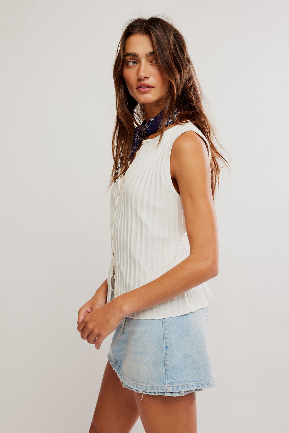 Free People - Tilly Vest - Ivory - Side