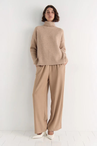 Staple the Label - Bromley Relaxed Pants - Camel - Front