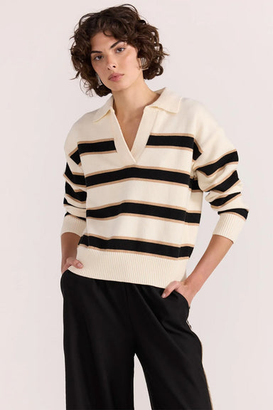 Staple the Label - Hudson Polo Jumper - Cream/Black