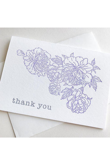 Steel Petal Press - Lavender Peony Thanks Card