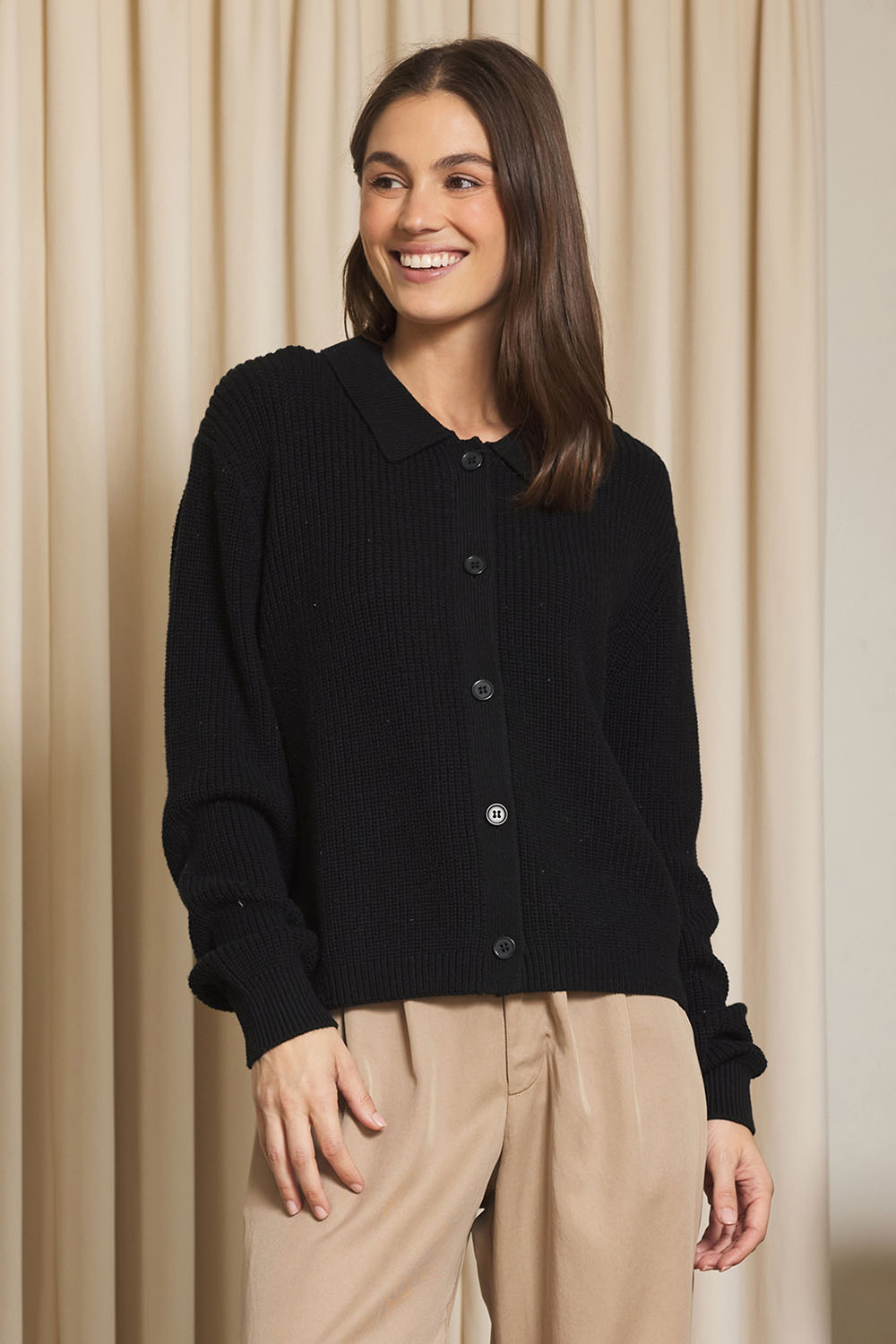 stitches and stripes liz cardigan black