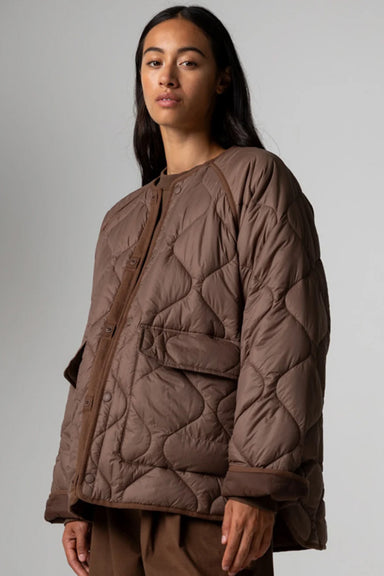Finisterre - Oversized Quilted Jacket - Mocha - Front