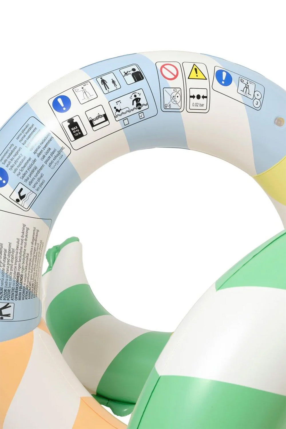sunnylife GIANT INFLATABLE NOODLE Sorbet Stripe warnings