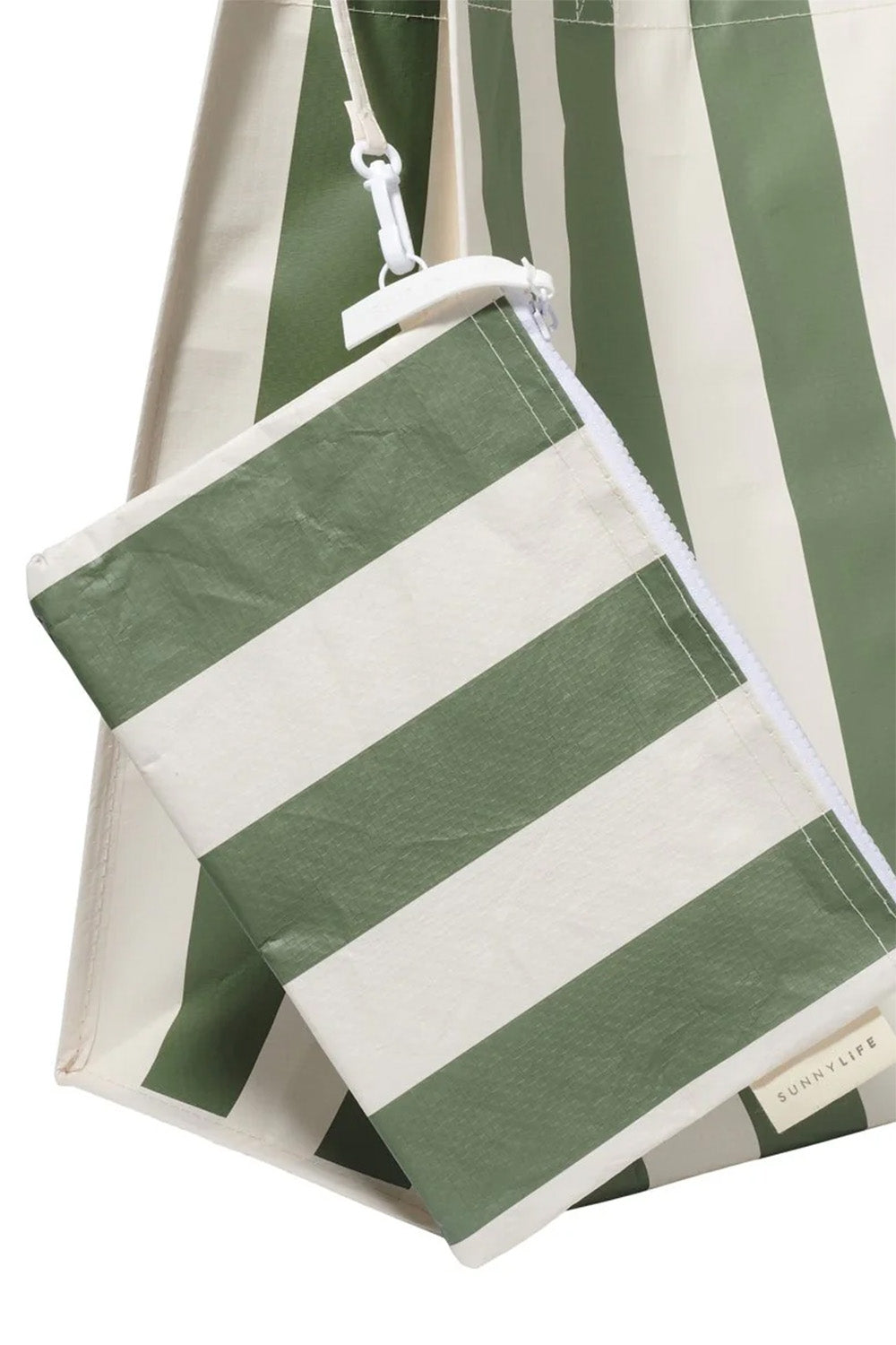 Sunnylife - Carryall Beach Bag - The Vacay Olive Stripe - Detail