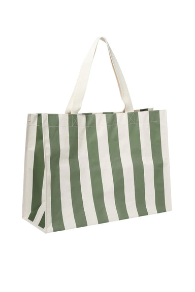 Sunnylife - Carryall Beach Bag - The Vacay Olive Stripe - Profile
