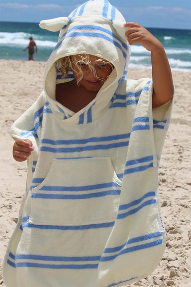 sunnylife kids hooded towel sammy the seagull model