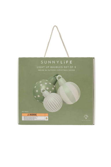 Sunnylife - Light Up Xmas Baubles - Green - Package
