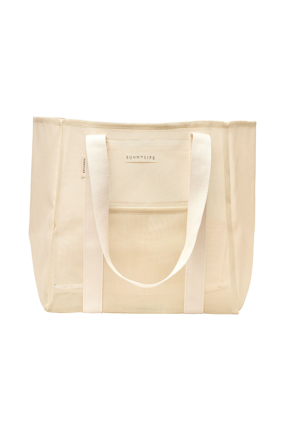sunnylife mesh beach bag oyster cream front