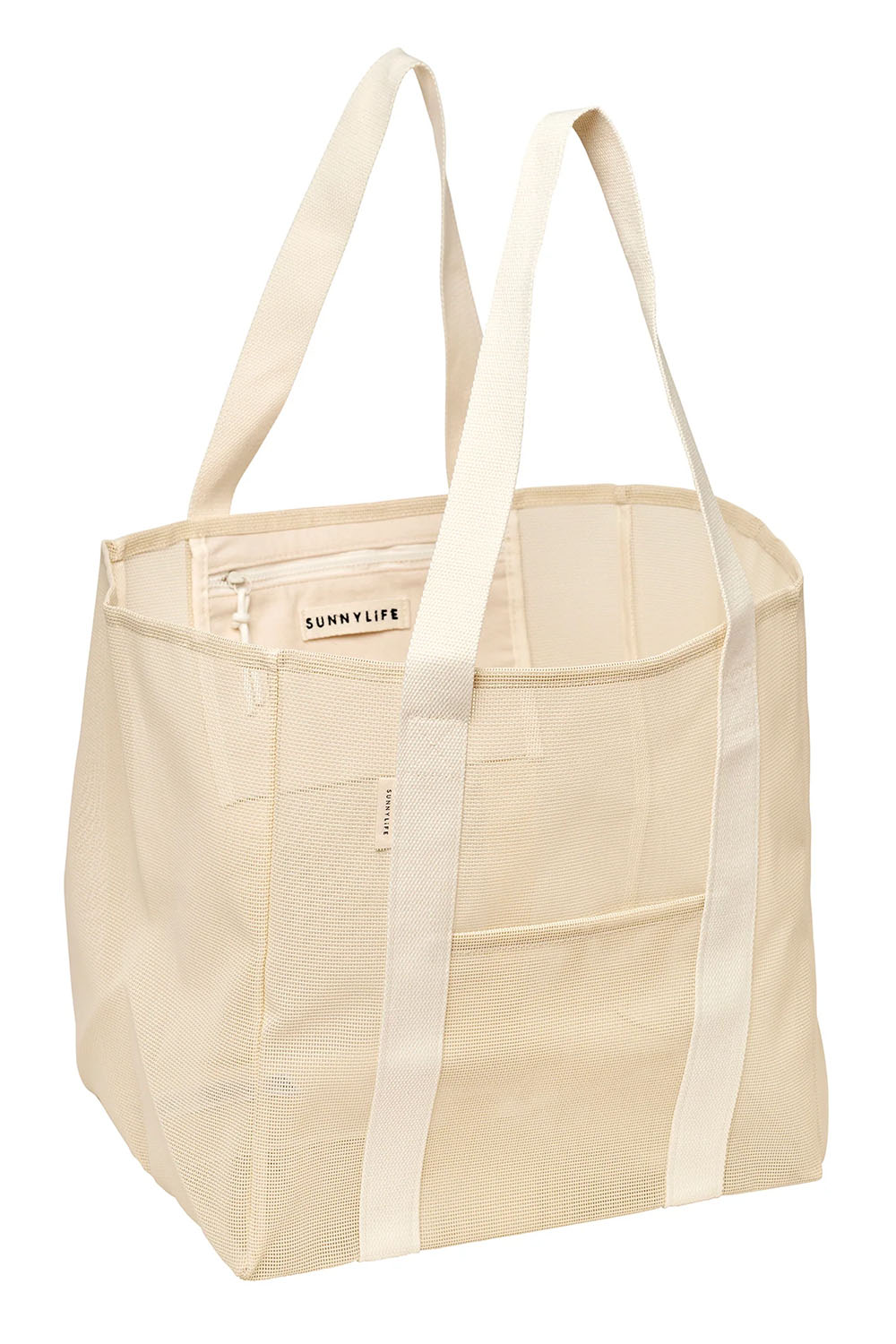 sunnylife mesh beach bag oyster cream profile