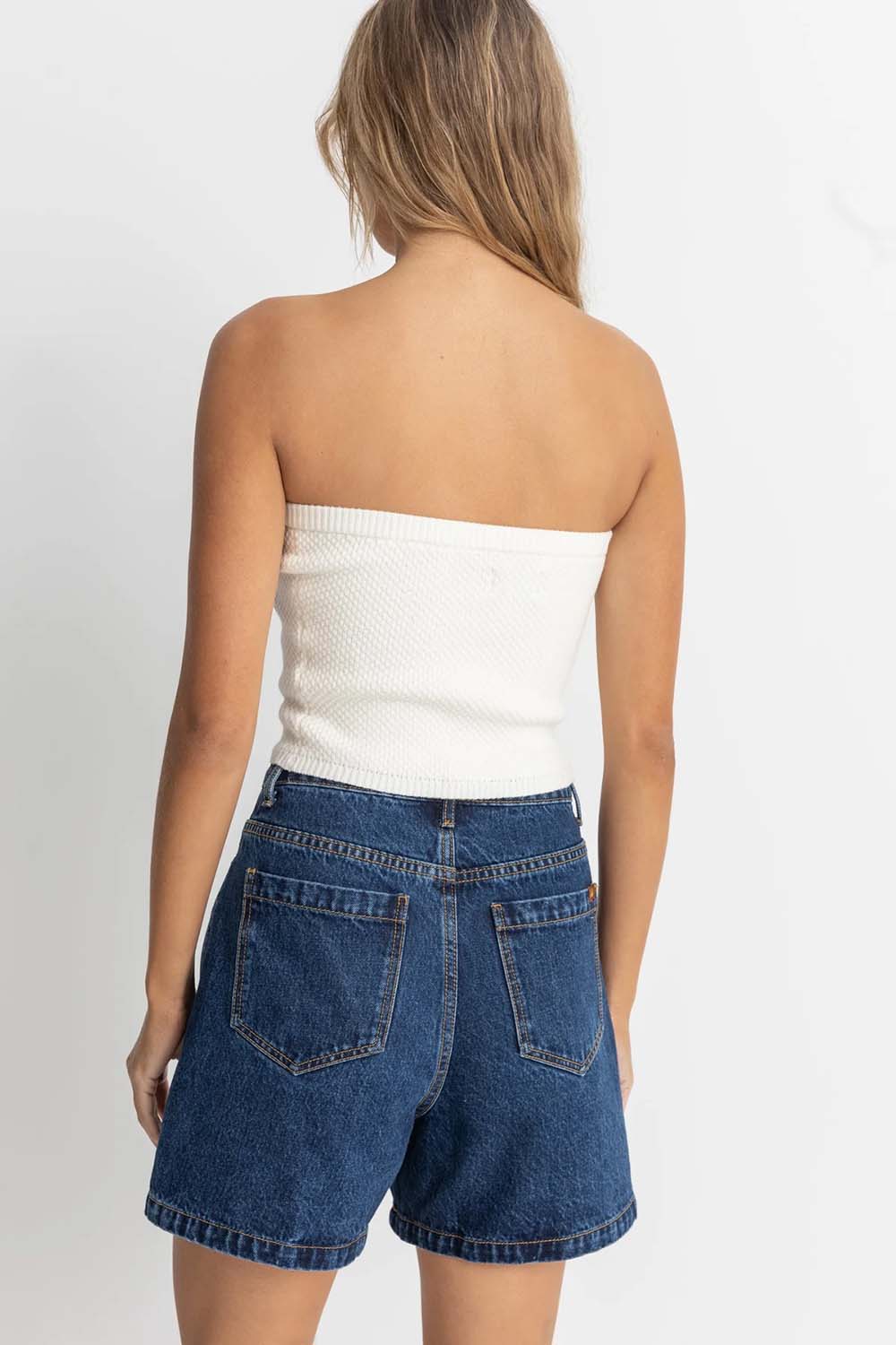 Rhythm - Spirit Strapless Knit Top - White - Back