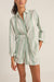 Rhythm - Dinero Stripe Beach Shirt - Green - Front