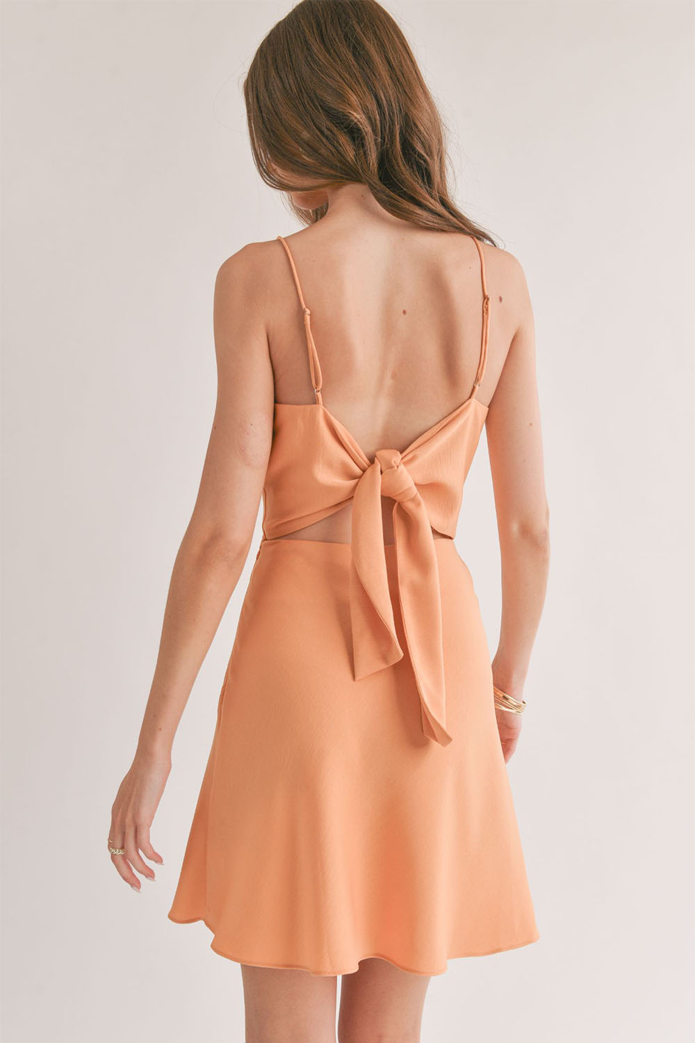 Sage the Label - Jess Mini Dress - Apricot - Back