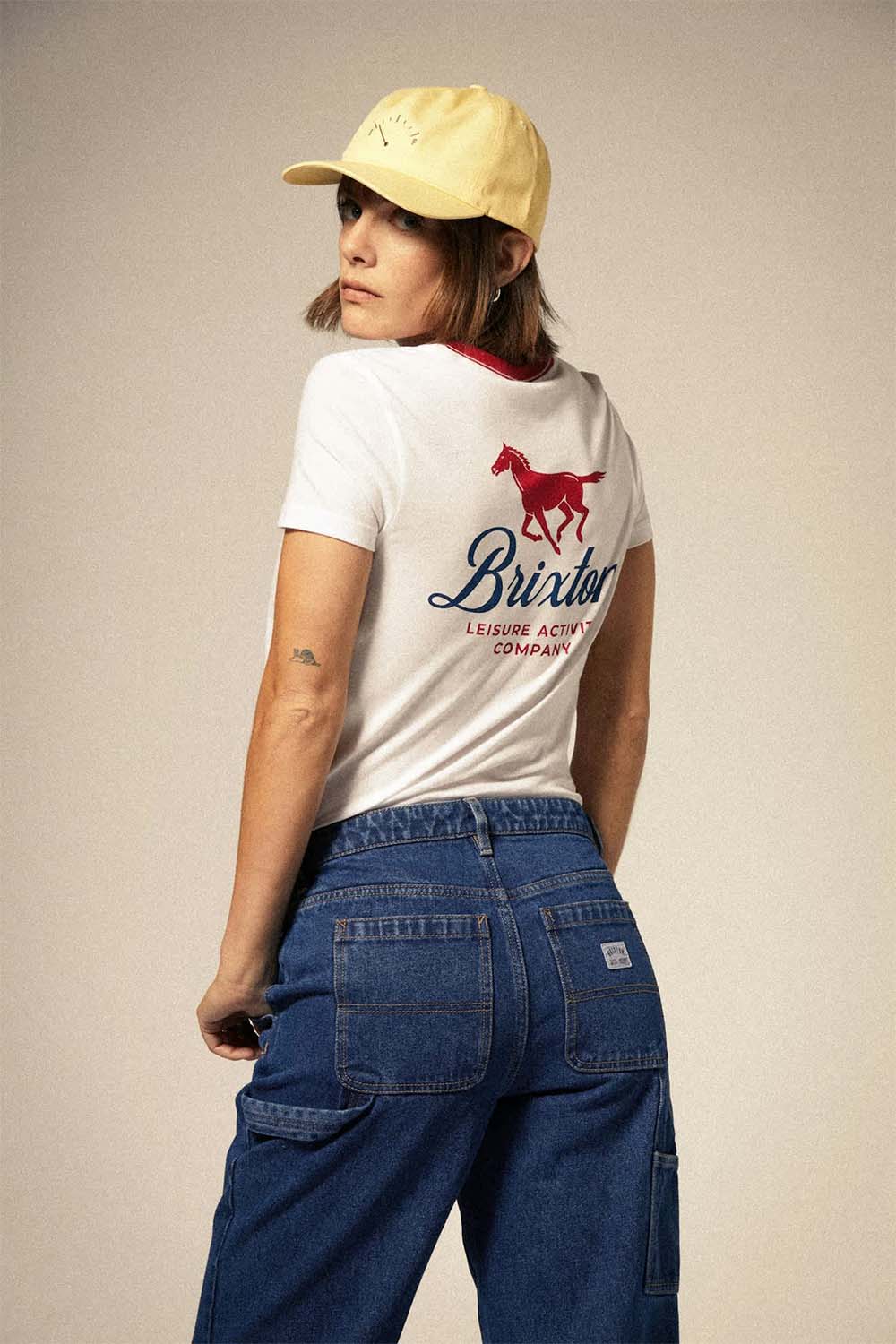 Brixton - Leisure Activity Fitted Crew Tee - White - Back