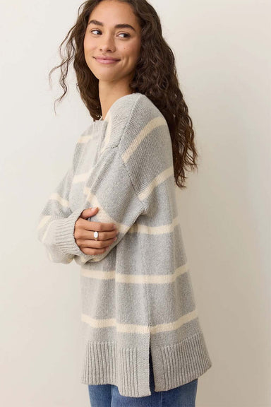 Marine Layer - Berkeley Crewneck - Fog Stripe - Side