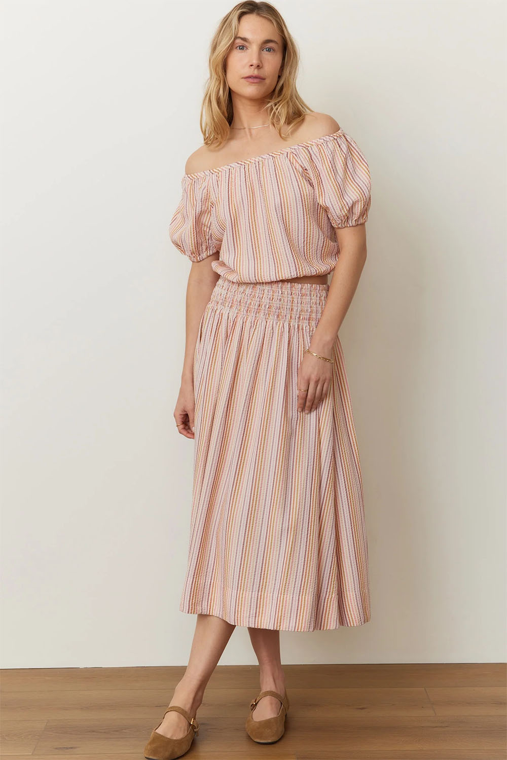MARELLA SEERSUCKER CROP BLOUSE